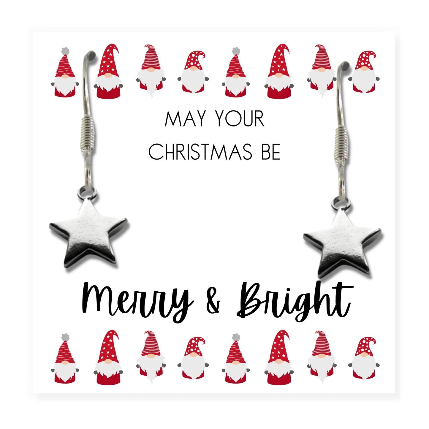 Aye Do Gifts Silver Star Earrings - May Your Christmas Be Card Gift