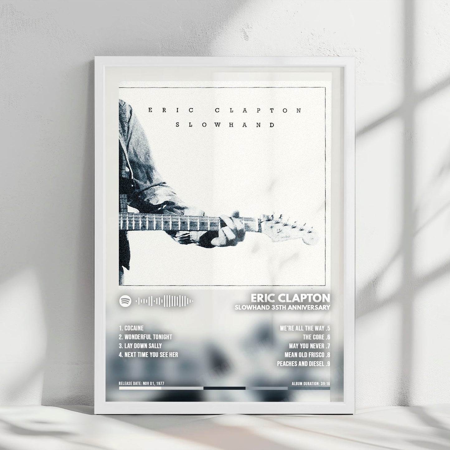 Eric Clapton "Slowhand " Album Cover Poster - with Complete Tracklist