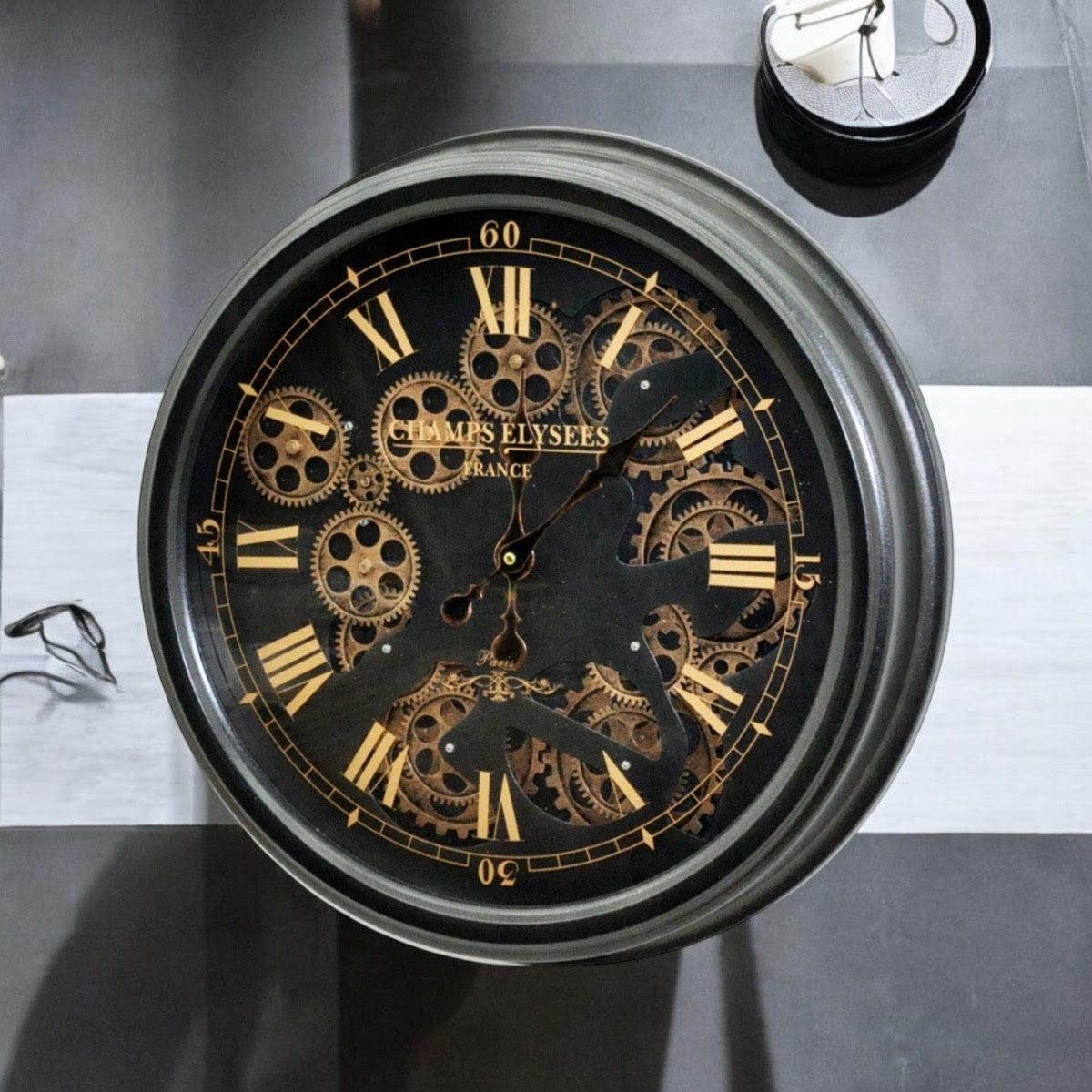 52.5CM BLACK WALL CLOCK