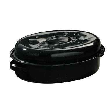 Carvara Black Enamel Large Casserole Dish