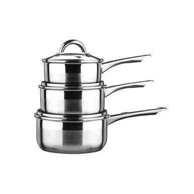Crosse Two Tone Stainless Steel 3pc Pan Set