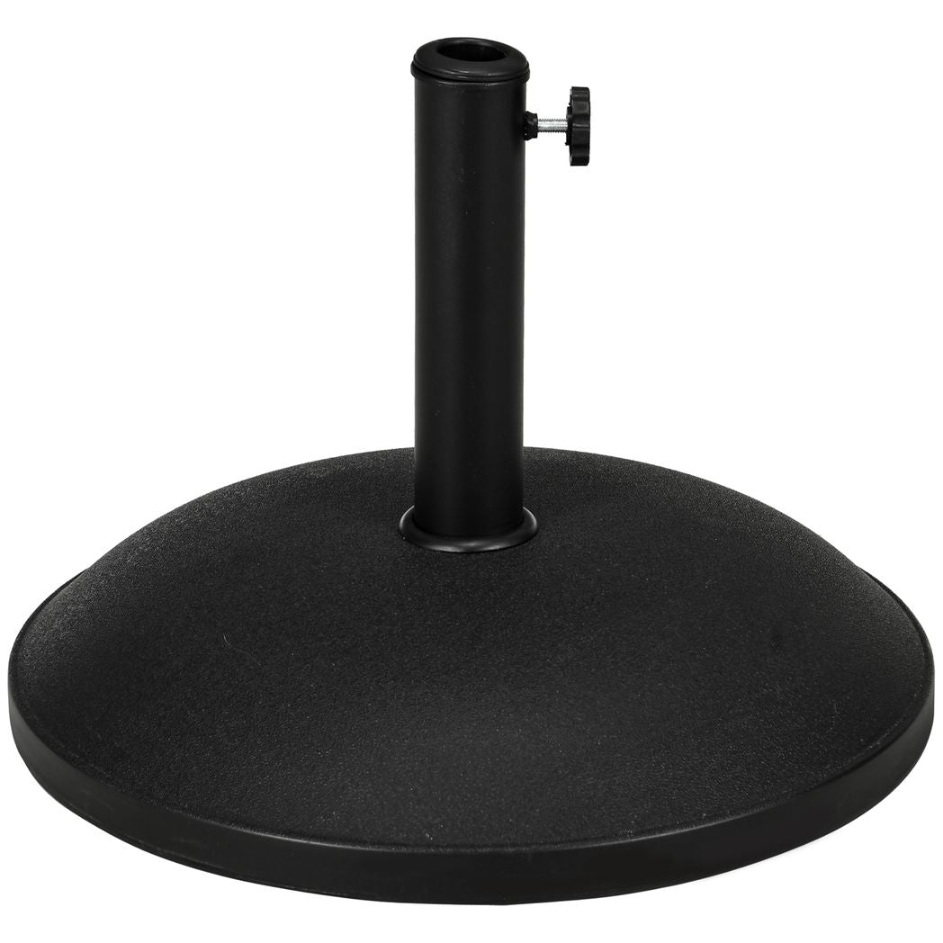 Outsunny 25kg Round Umbrella Base-Black Black ?50 x 37cm