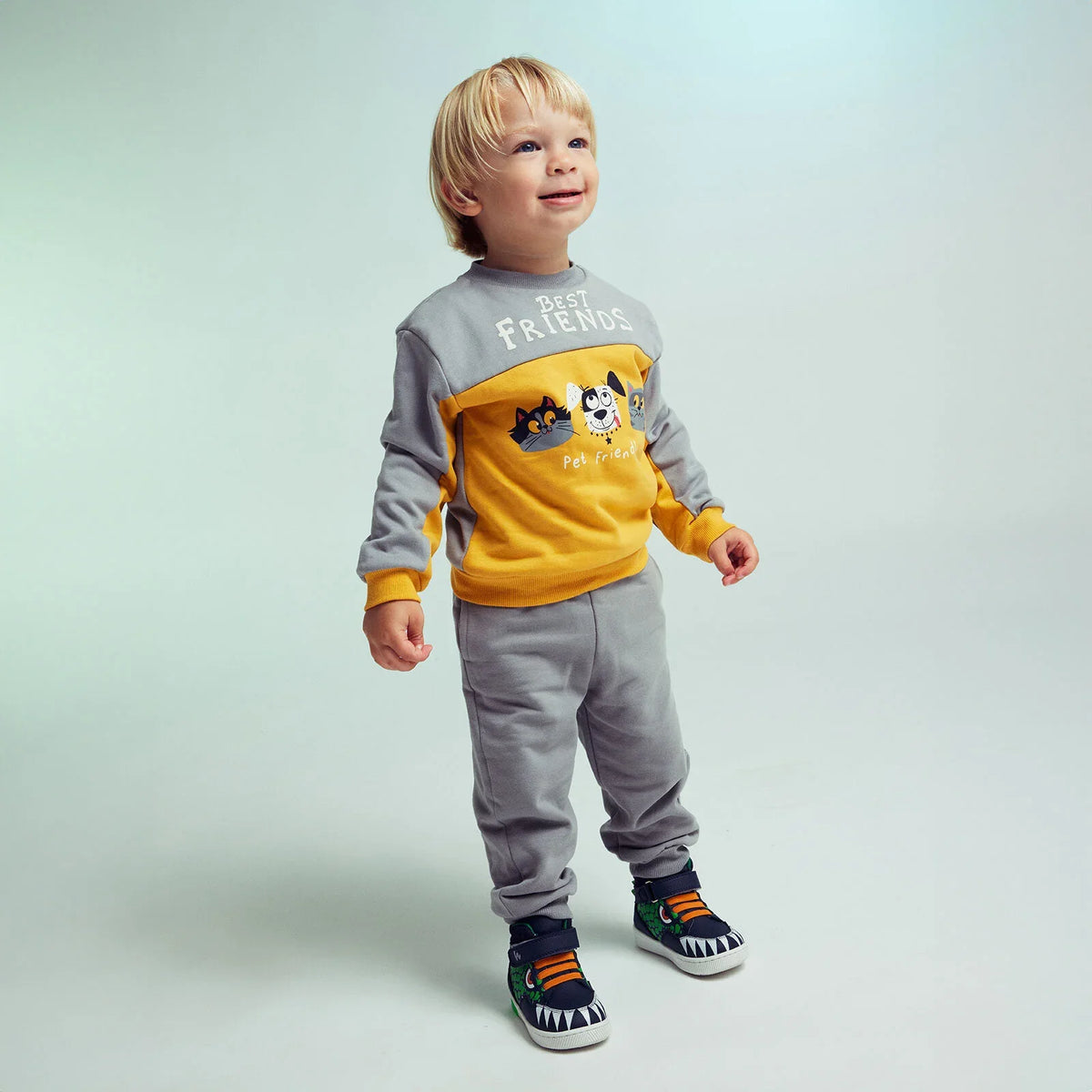 HelloBaby "Best Friends" Slogan Brushed Baby Sweatshirt & Joggers Set (3-6 Months to 4-5 Years)