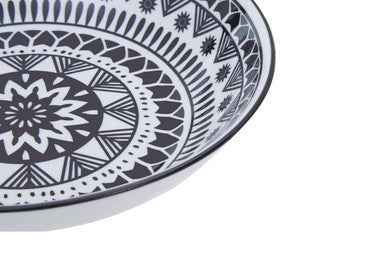 Maya 12 Piece Black And White Dinner Set