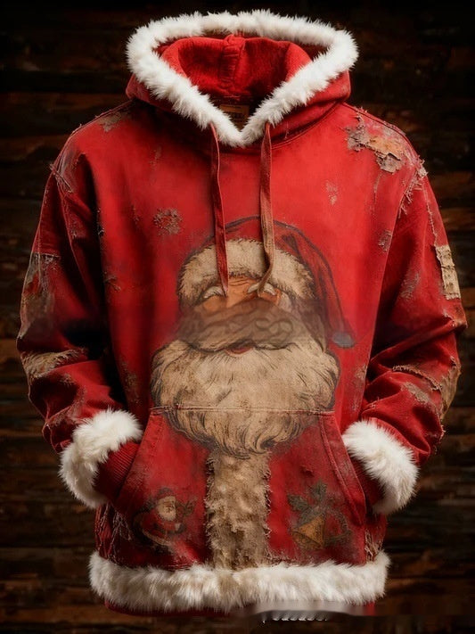 European And American Winter Merry Christmas Hoodie With Pocket