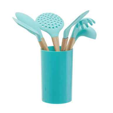 Zing 7 Piece Utensil Set In Pastel Green
