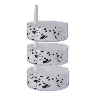 3Pc Speckled Plastic Rotary Storage Set