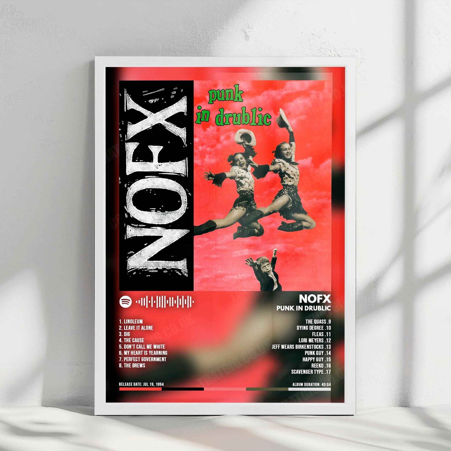 NOFX "Punk in Drublic  " Album Cover Poster - with Complete Tracklist