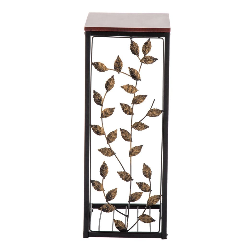 54*30.5*21CM Leaf Pattern Iron Side Table Coffee Table Brown