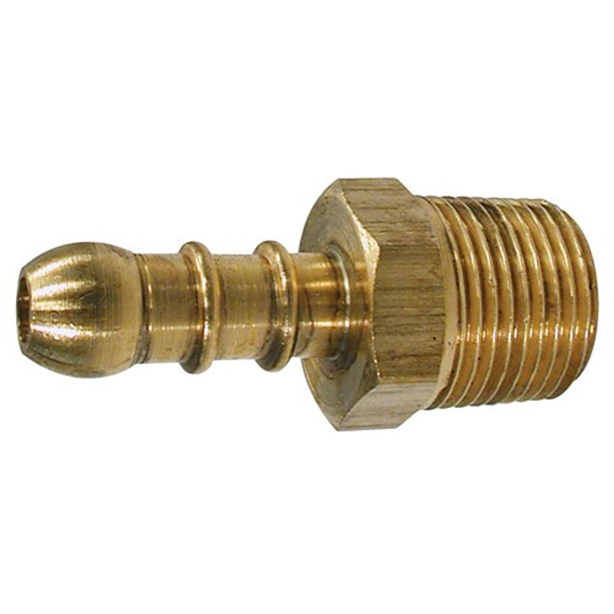 AG Brass Straight Hose Tail (1/4" BSPT Male to 10mm Hose) 1-16262