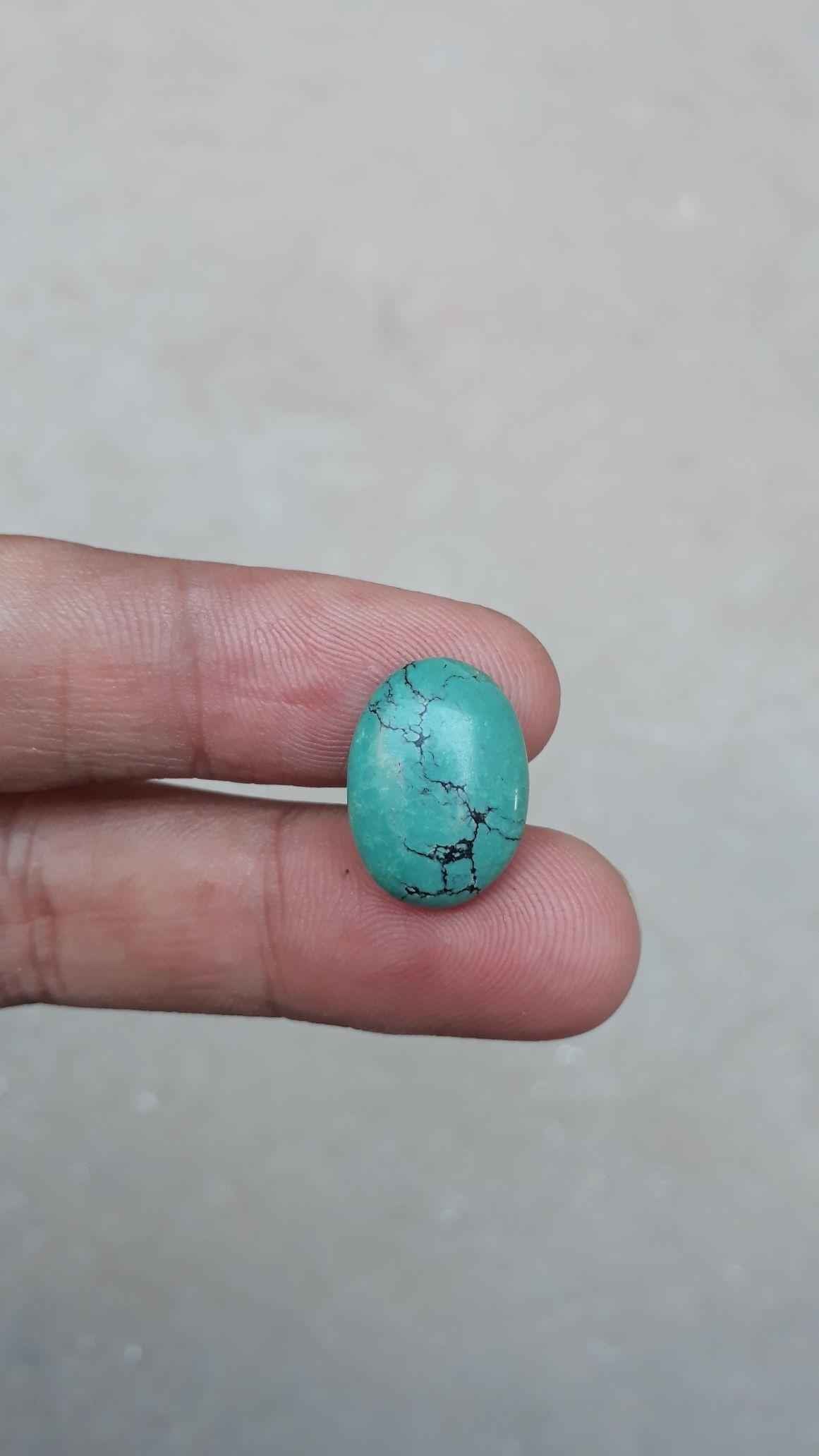 7.75ct Natural Turquoise, Green Matrix Turquoise, Shajri Feroza, Real Firoza Stone-7.75 Ct-17x13mm