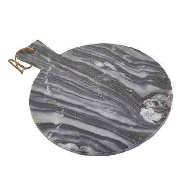 Marmore Grey Marble Round Paddle Serving Board