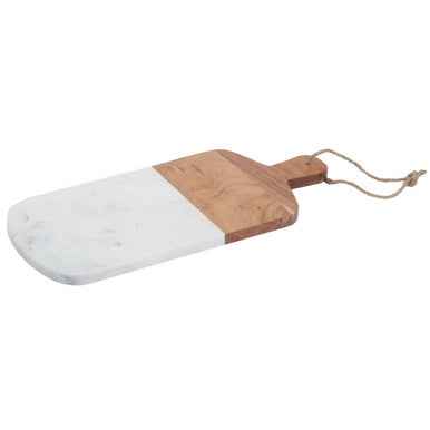 Monzaro Rectangular Marble And Acacia Wood Paddle Board