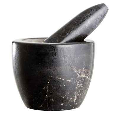 Marmore Black Marble Tapered Mortar And Pestle