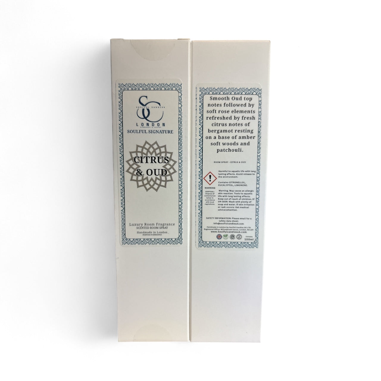 Citrus & Oud Luxury Room Spray (Alcohol‑Free) – 100ml