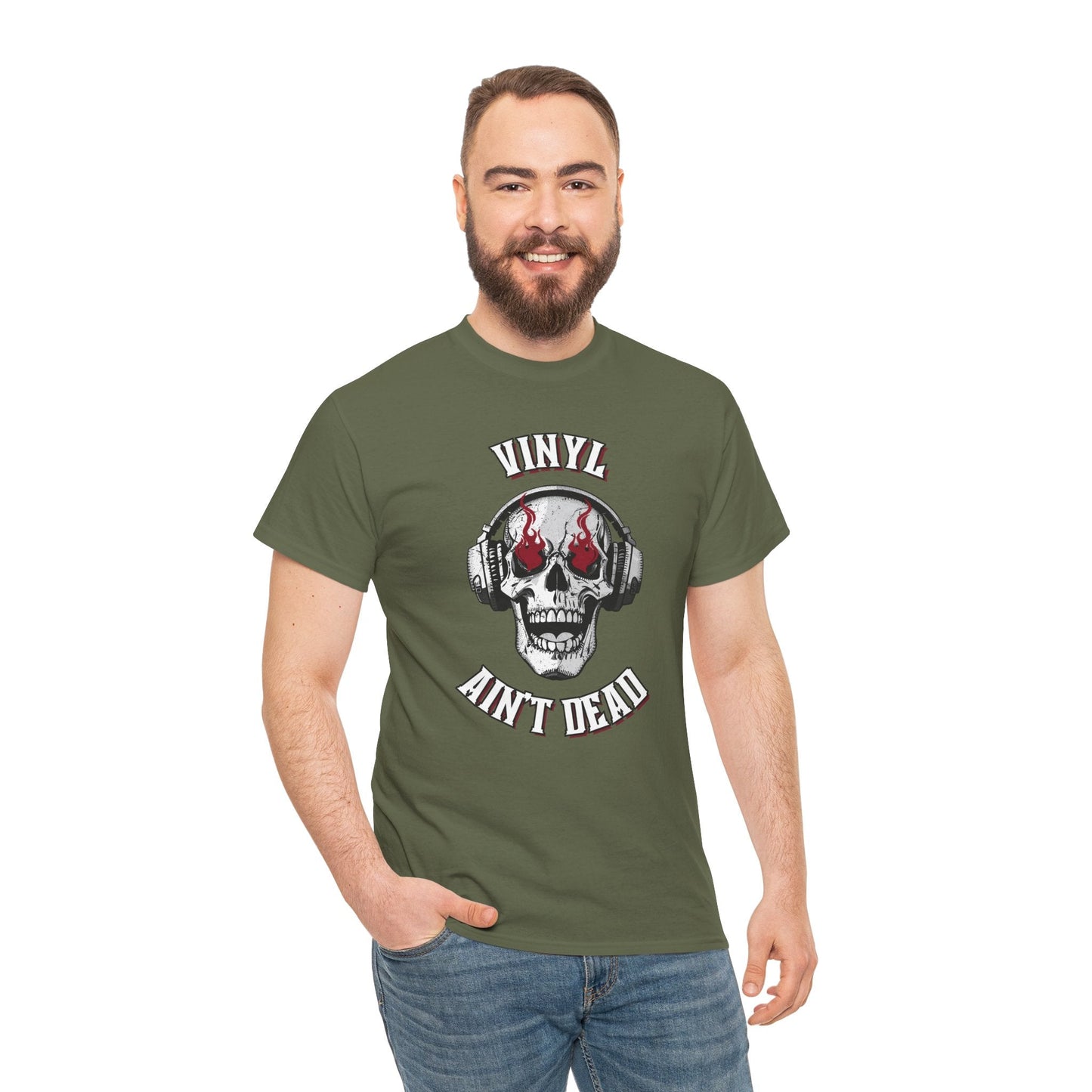 'Vinyl Ain't Dead' Skull Men's T-Shirt