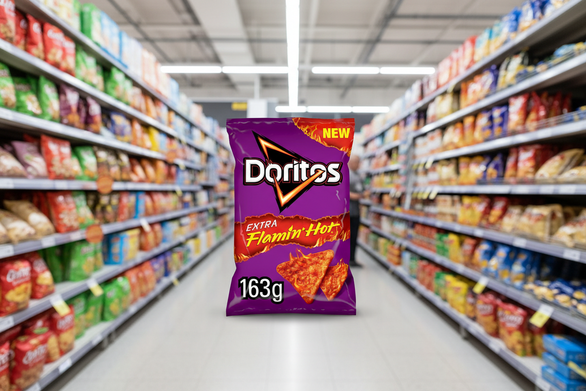 9 x Doritos Extra Flamin Hot Sharing Bag Crisps 163G