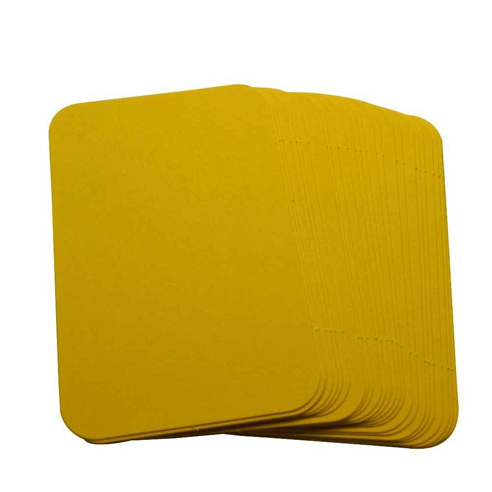 50 x Yellow Rounded Corner Blank Business Cards – 260gsm – Stamp, Write or Print