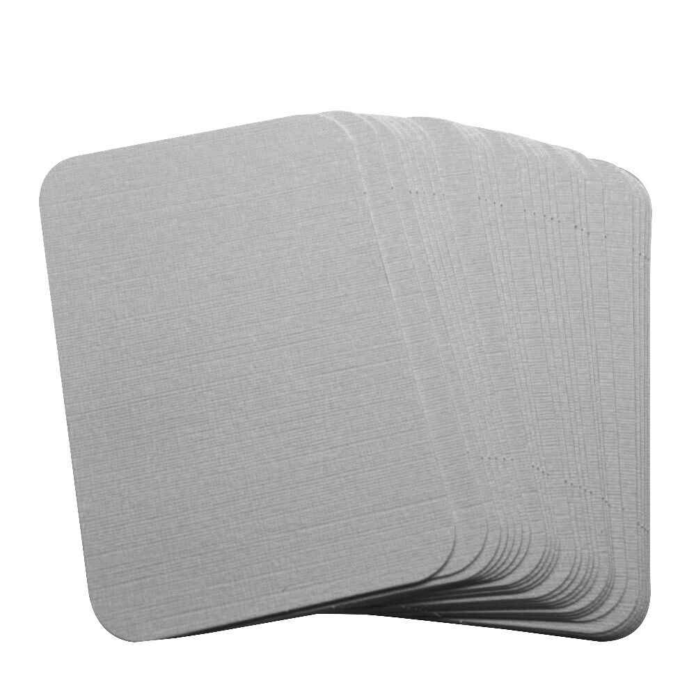 50 x Linen White Rounded Corner Blank Business Cards – 260gsm – Stamp, Write