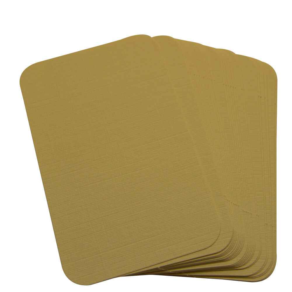 50 x Linen Cream Rounded Corner Blank Business Cards – 260gsm – Stamp, Write