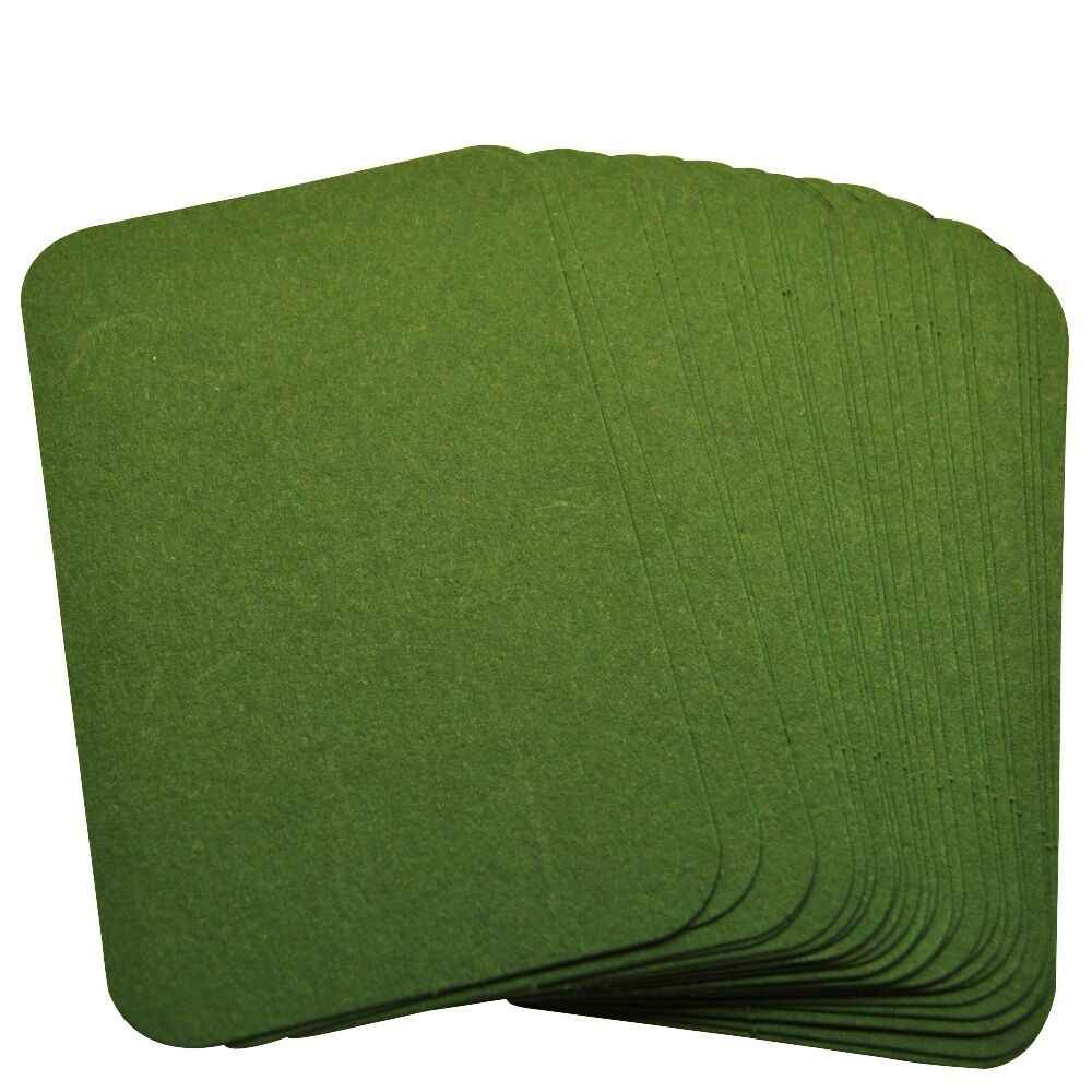 50 x Dark Green Rounded Corner Blank Business Cards – 260gsm – Stamp, Write