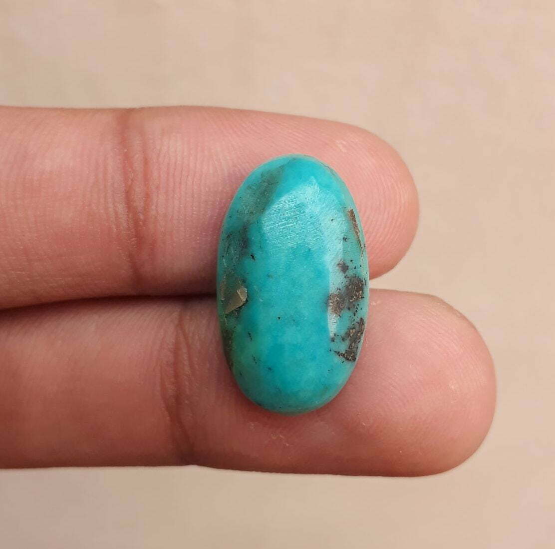 Natural Certified Turquoise - Blue Turquoise Feroza -10ct-21x12mm