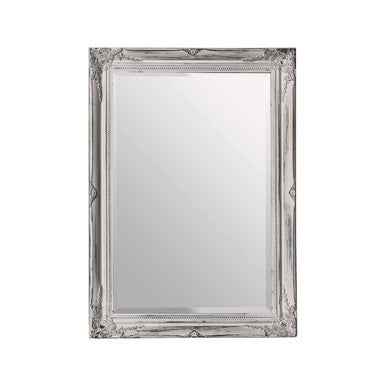 Brussels Distressed White Finish Wall Mirror