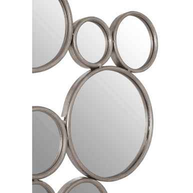 Zariah Large Silver Multi Circle Wall Mirror
