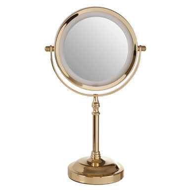 Cassini Gold Colour Iron Led Table Mirror
