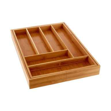 Bamboo Rectangular Expandable Cutlery Tray