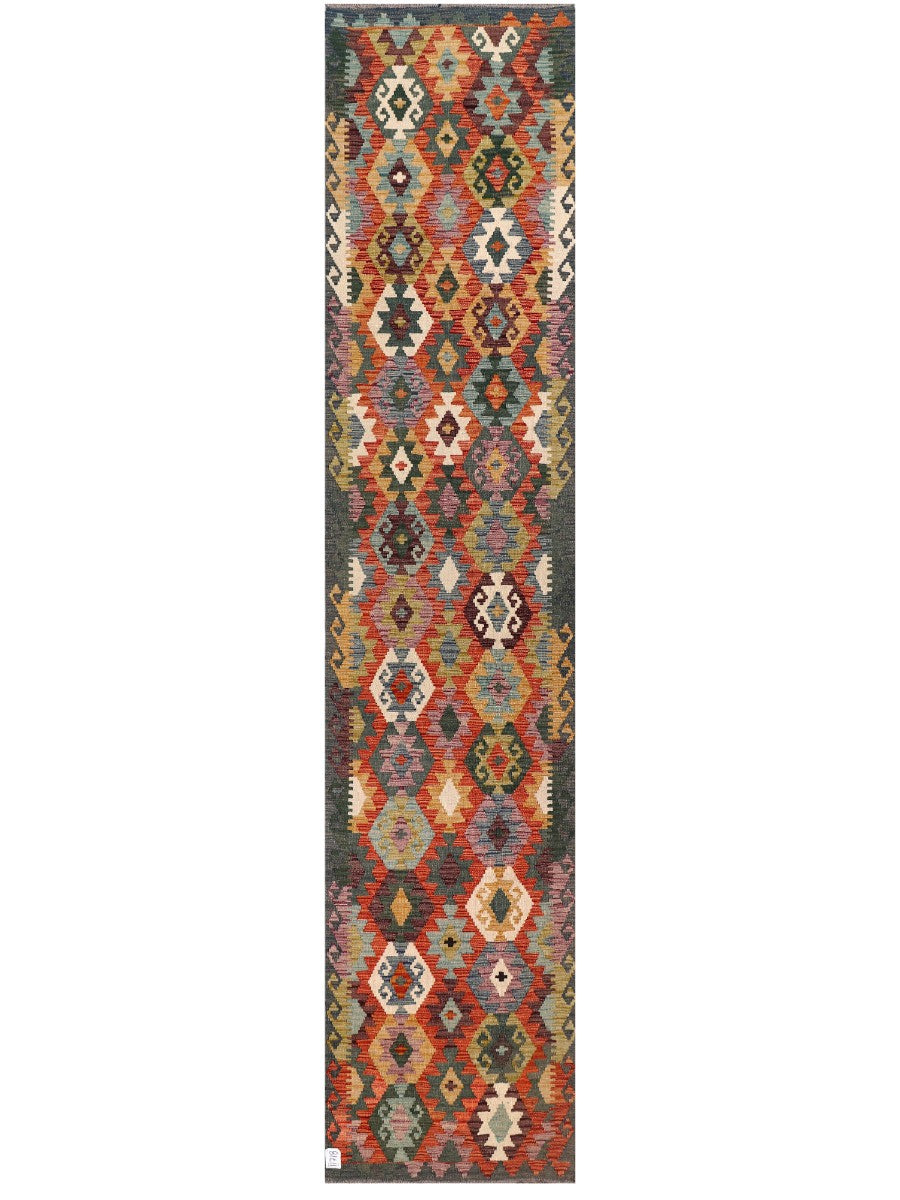 Maimana Afghanistan Kilim Runner - 386 x 82 cm