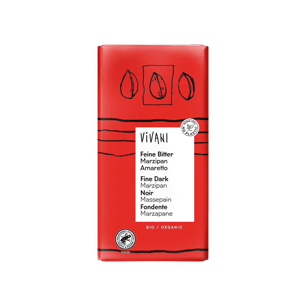 10 x Vivani Dark with Marzipan & Amaretto Organic - 100g
