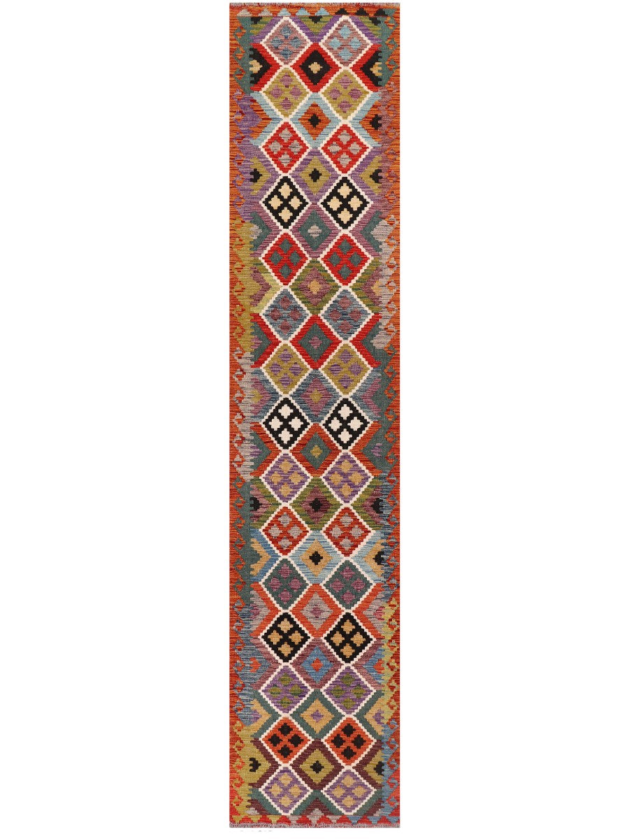 Maimana Afghanistan Kilim Runner - 387 x 80 cm
