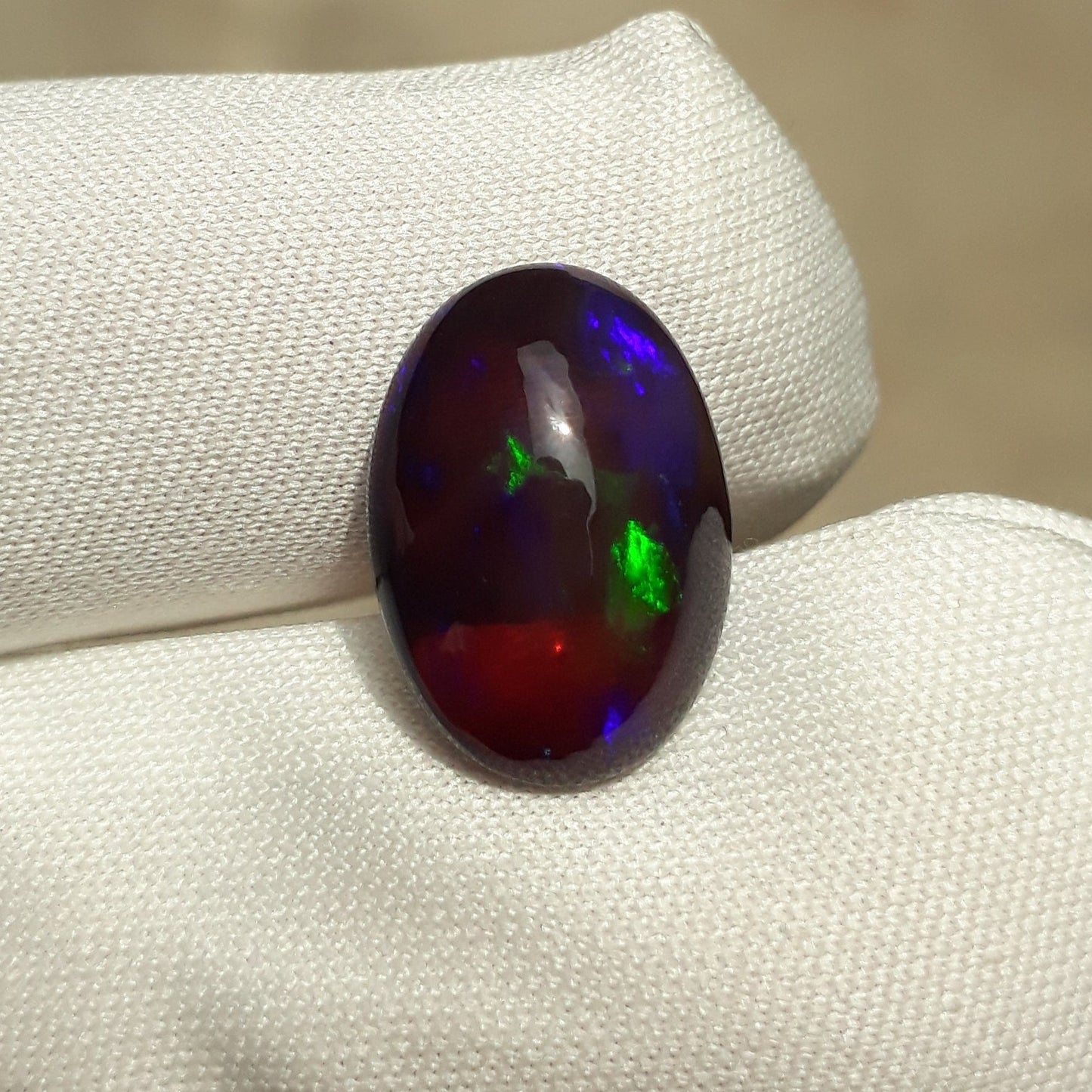 4.4ct Opal for Sale - Black Fire Opal - October Birthstone - 15x11mm