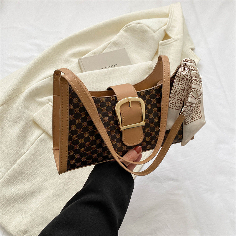 Silk Scarf Printed Crossbody Bag