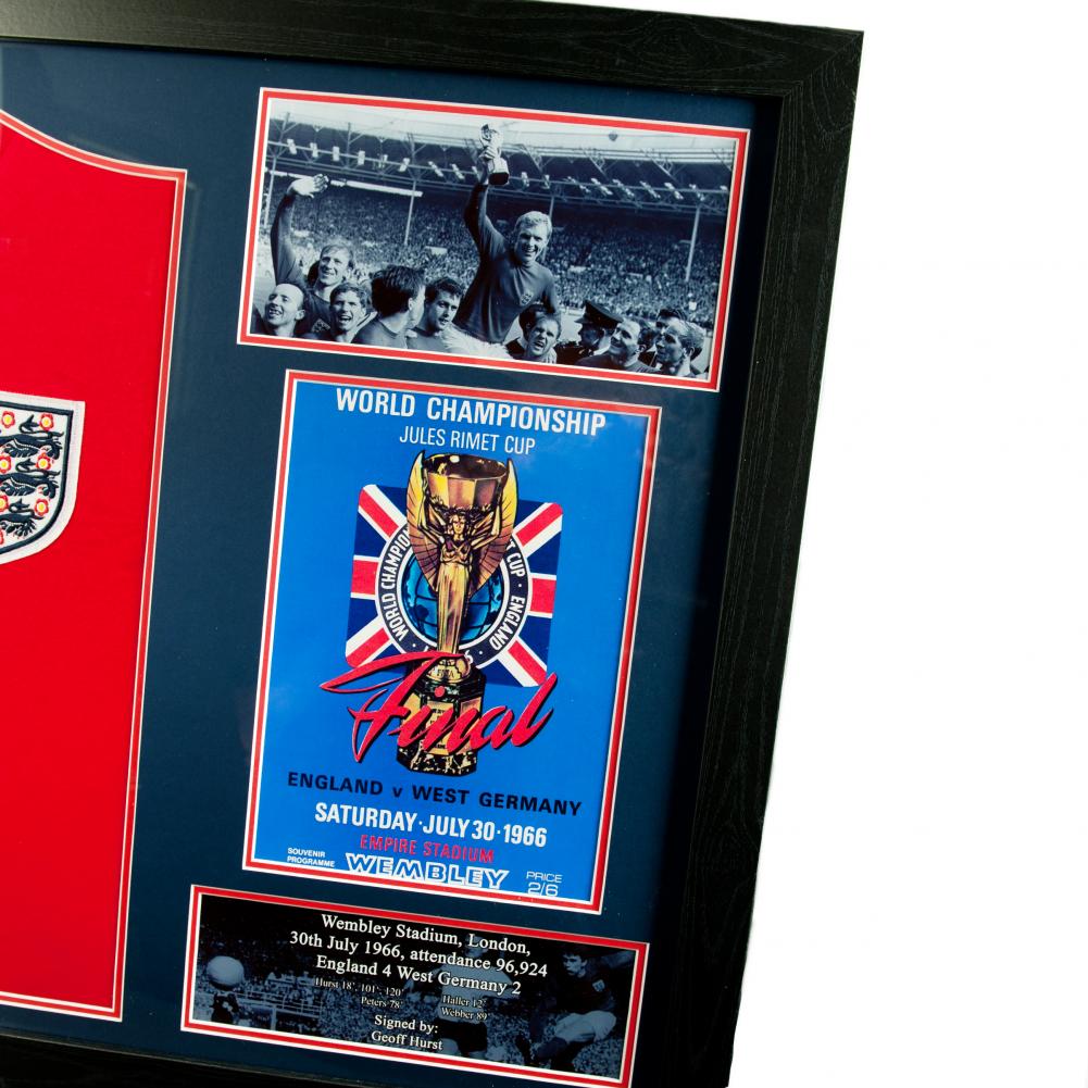 Framed England FA Sir Geoff Hurst Signed Shirt - 1966 World Cup Legend Memorabilia
