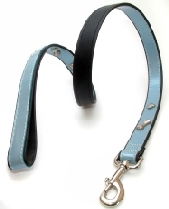 Leather Lead Light Blue Bones 15mm X 100cm