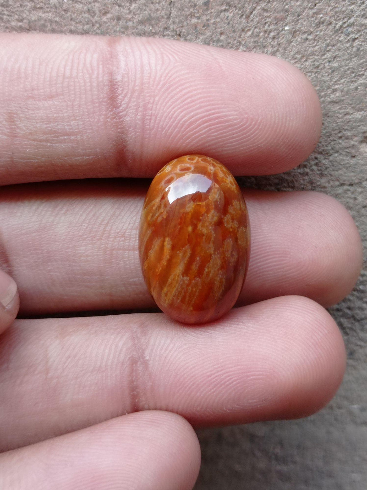 Tube Agate Cabochon - Sulaimani Aqeeq - 22x15mm
