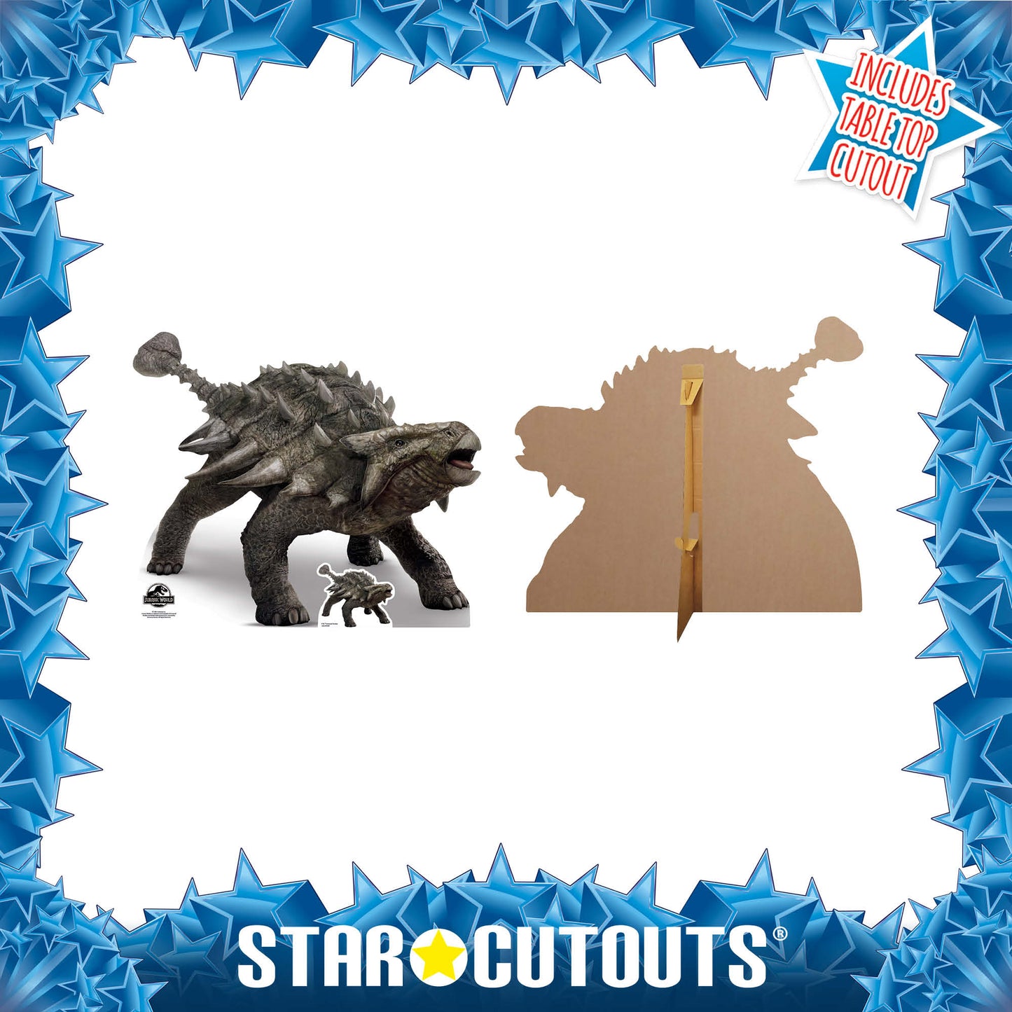 SC1283 Official Jurassic World Ankylosaurus Dinosaur Cardboard Cut Out Height 103cm