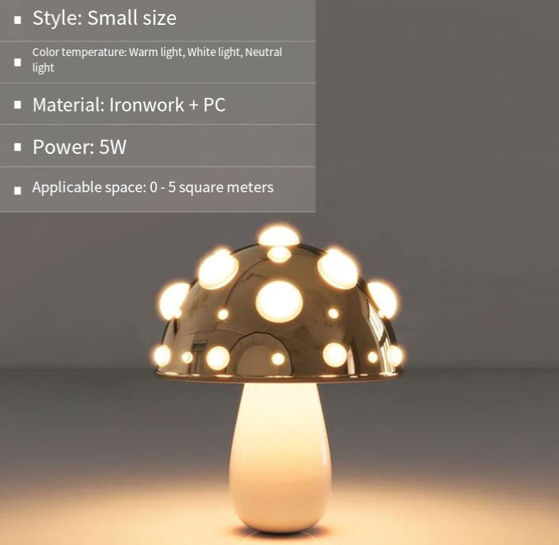 Mushroom Decorative Desk Lamp Bedroom Headboard Dimming Atmosphere Student Dormitory Desktop Night Light