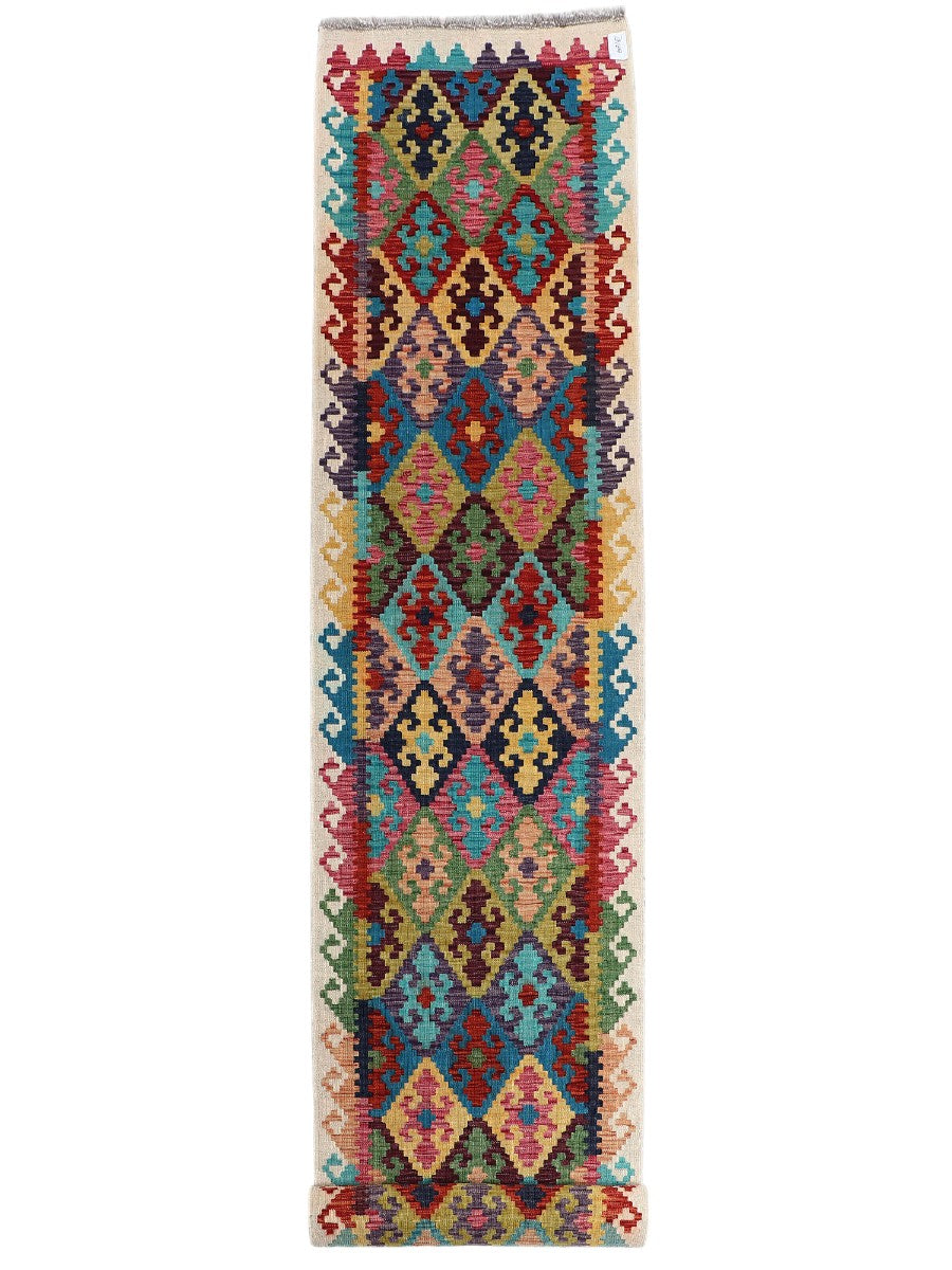 Maimana Afghanistan Kilim Runner - 392 x 82 cm