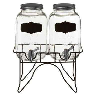 Grocer Set Of 2 Drink Dispensers With Stand