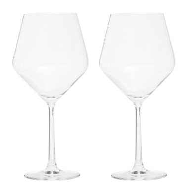 Ada Set Of 2 Crystal Burgundy Glasses