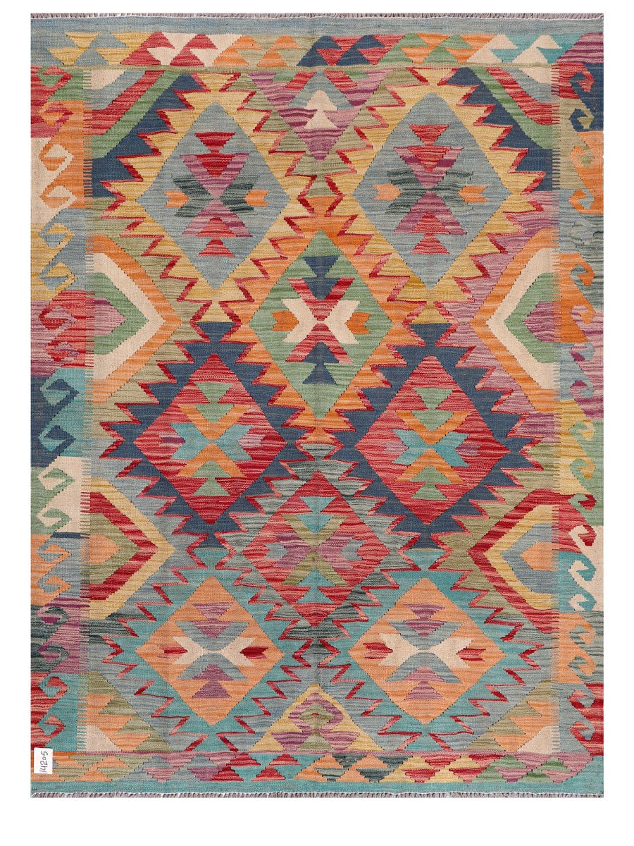 Maimana Afghanistan Kilim Rug - 196 x147 cm
