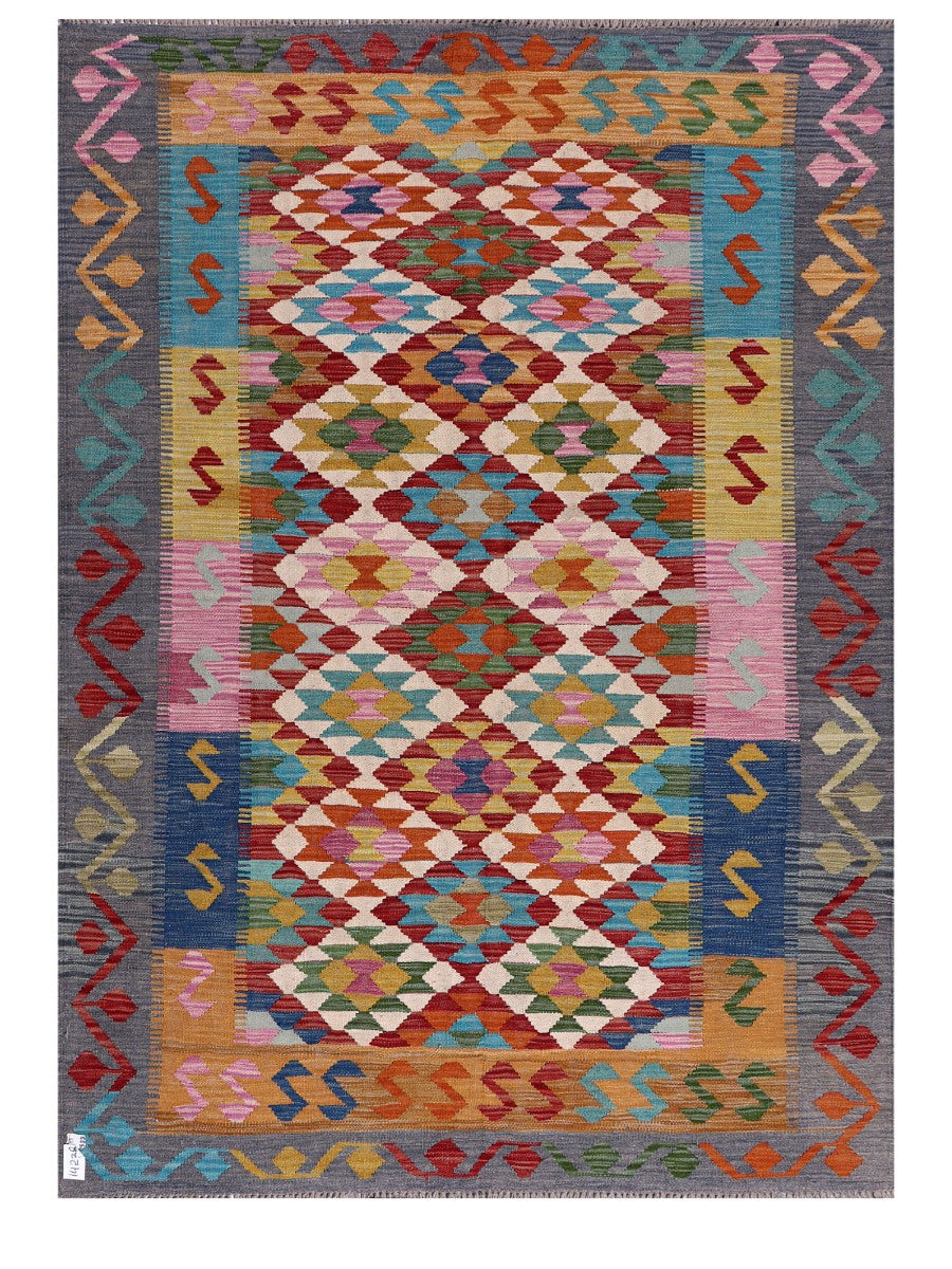 Maimana Afghanistan Kilim Rug - 204 x149 cm