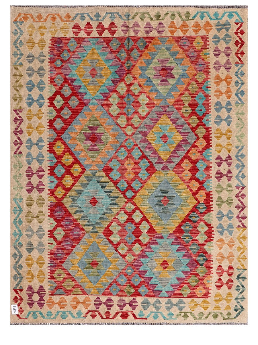 Maimana Afghanistan Kilim Rug - 204 x156 cm