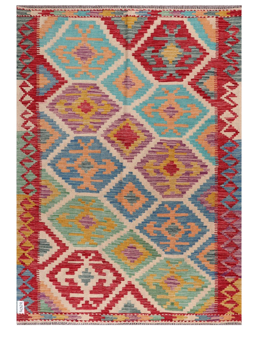 Maimana Afghanistan Kilim Rug - 201 x145 cm