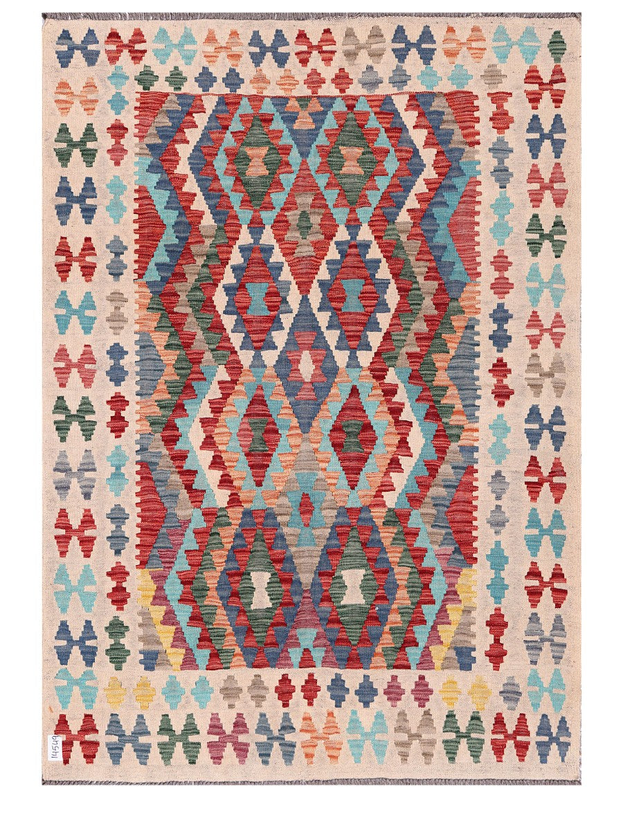 Maimana Afghanistan Kilim Rug - 191 x137 cm
