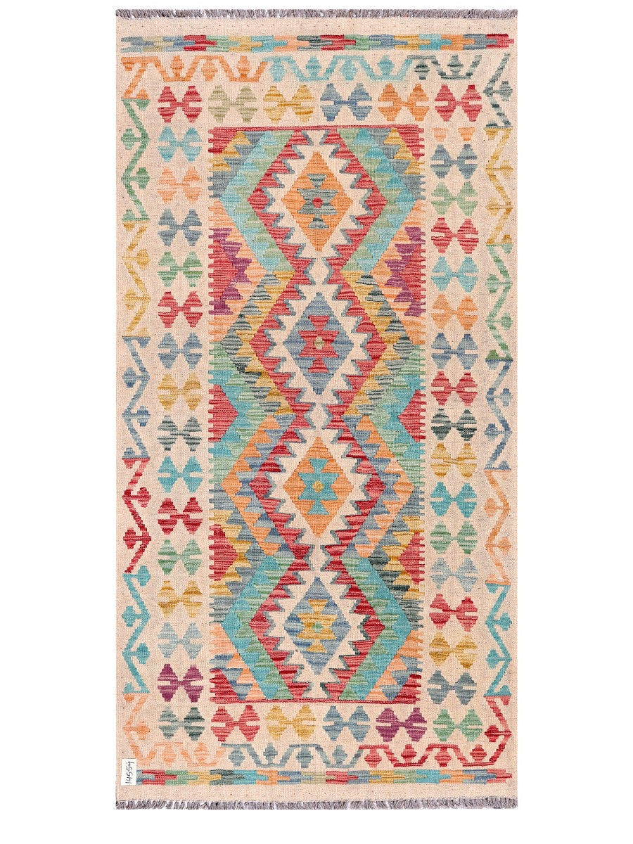 Maimana Afghanistan Kilim Rug - 197 x102 cm