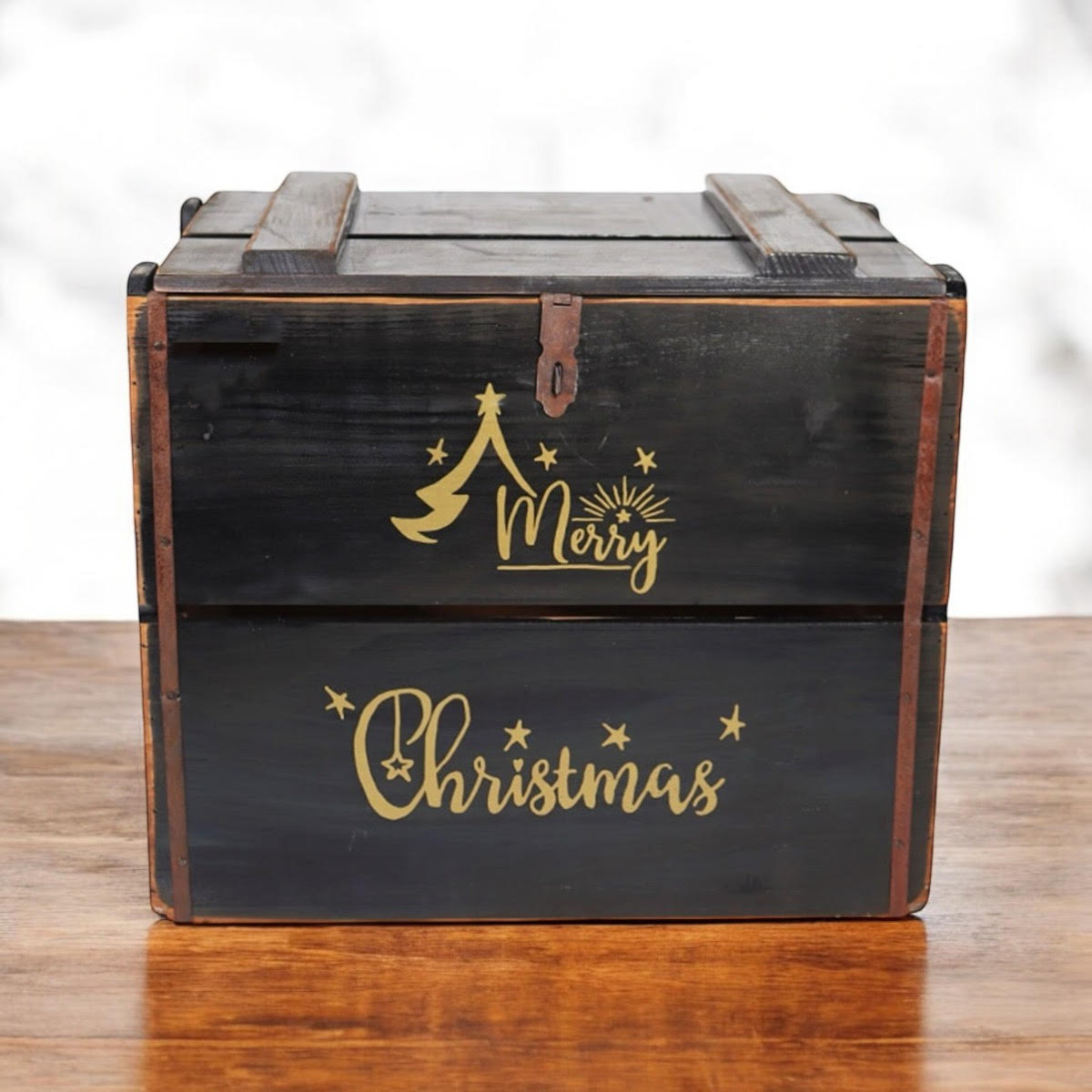 42CM BLACK WOODEN BOX